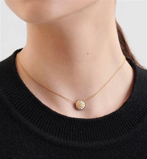 Rose Céleste Necklace Yellow and White Gold, Diamond, Onyx 